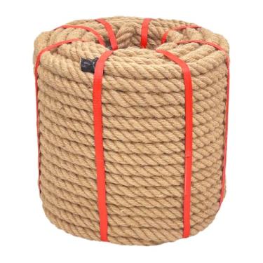 Imagem de Glfcai Corda de Cânhamo Natural 3/4 Pol.x200 Pés Corda de Manila Torcida 3/4 Pol. Corda de Juta Grossa para Artesanato, Corda de Balanço de Varanda, Corda de Cânhamo para Decoração (200 Pés, Marrom)