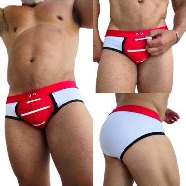 Imagem de Sunga Papai Noel com elástico frente - Alvez Alves Moda, Vermelho, Bra