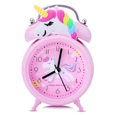 Imagem de Despertador TCJJ Unicorn para meninas e crianças com luz de fundo rosa