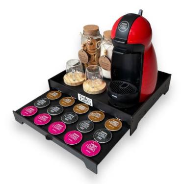 Imagem de Bandeja Porta 25 Cápsulas de Café Dolce Gusto Com Gaveta Embutida Deco