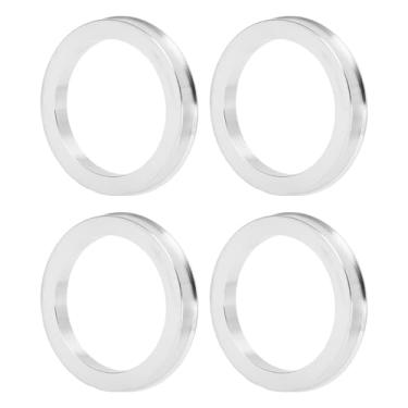 Imagem de INFINAUTO Anéis centralizados no cubo da roda do carro OD 69,6 mm para ID 54,1 mm Eixo central de rodas com absorção de choque Hubrings liga de alumínio tom prateado durável