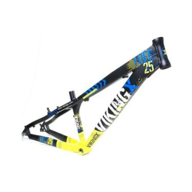 Imagem de Quadro 26 vikingx tuff x-25 dirt freeride aluminio, Preto, Amarelo