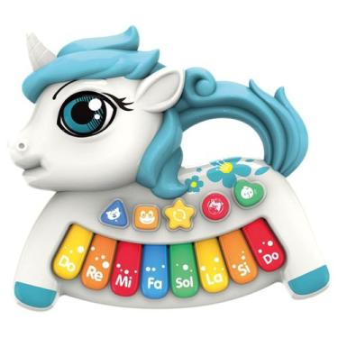 Imagem de Brinquedo Teclado Infantil Musical Unicórnio Colorido 1404 - Shiny Toy