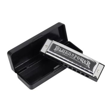 Imagem de Blues Harmonica C Key 10 furos gaita diatônica A B D E F G Ab Bb Db Eb Gb 12 teclas disponíveis para iniciantes, idosos, jogadores profissionais (Bb Key)