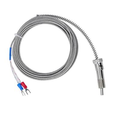 Imagem de Sonda de Sensor de Temperatura de Mola de Compressão de Termopar Tipo BERM de Tamanho Compacto 0-400 ℃ M12 5 Metros para Máquinas de Plásticos Têxteis