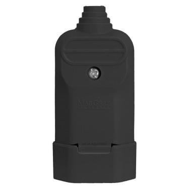 Imagem de Tomada Plug Fêmea Prensa Cabo 2 Pinos Finos 10A Preto