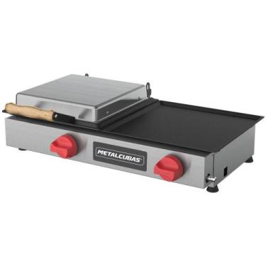 Imagem de Prensa de Xis Hamburguer Lanche HotDog a Gás Industrial 70 cm Metalcub