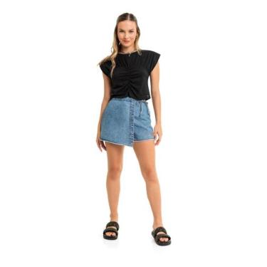 Imagem de Blusa Corset Juvenil para Menina Gloss, Preto, 12