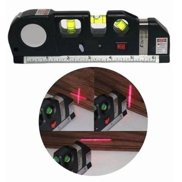 Imagem de Nível A Laser 3 Linhas Cruz Com Trena Régua Nivelador Constr - Genéric