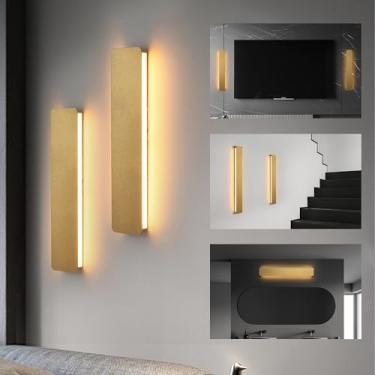 Imagem de be studied Conjunto De 2 Arandelas De Parede, 12,6" Luzes De Arandela Douradas Para Ambientes Internos, Luminárias De Banheiro, Luzes De Parede Para Quarto, Luzes De Parede Para Sala De Estar, Luzes