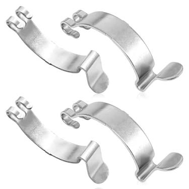 Imagem de SYudwen 4 peças de clipes de filtro de ar de metal prateado, clipe de tampa de filtro de ar de aço, tampa de caixa de limpeza de ar braçadeira de clipe de mola, acessórios de peças de reposição para