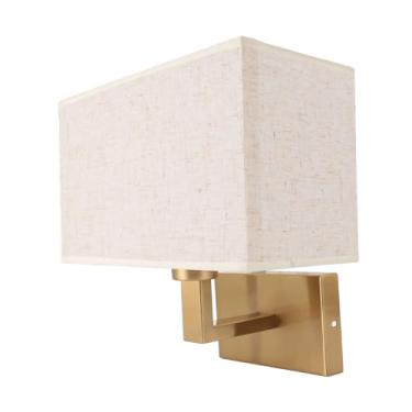 Imagem de Lâmpada de Parede de Linho Elegante Estilo Minimalista Moderno Luminária Noturna Interna para o Quarto Corredor Corredor Estudo Nightlight Bedside Linen Shade: Este Linho de Linho ST Lampfabric