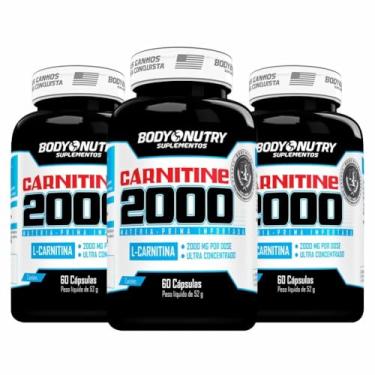 Imagem de Kit 3x L-Carnitina 2000mg Por Dose Ultra Concentrado Puro Pote 60 Cápsulas L-Tartarato Matéria Prima Importada Suplemento Carnitine em Cáps Original - Body Nutry