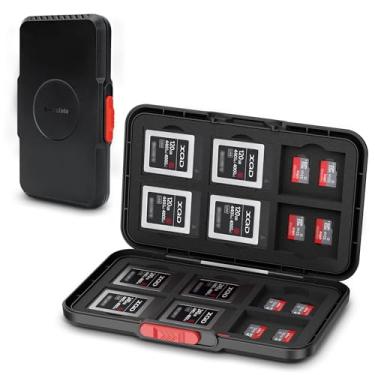 Imagem de Capa estilo pop up XQD Cfexpress Type-B, carteira com 36 compartimentos para cartões de memória para 12 cartões XQD Cfexpress Type-B e 24 cartões MSD Micro SD/Micro SDHC/Micro SDXC, capa fina para