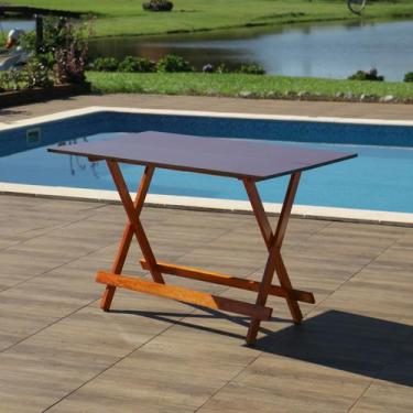 Imagem de Mesa Dobrável Bar 120x70 de Madeira Mel - Móveis Britz