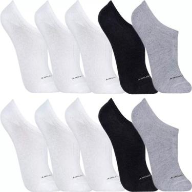 Imagem de Kit 10 Pares Meias Lupo Algodão Masculina Feminina Sapatilha Cano Curt