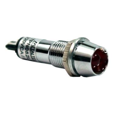 Imagem de Sinaleiro Redondo 8mm 12V Vermelho Metaltex, Vermelho