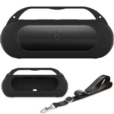 Imagem de Capa de silicone compatível com alto-falante Bluetooth portátil Beats Pill 2024, suporte protetor para acessórios de alto-falante Beats Pill (capa de silicone) (preto)