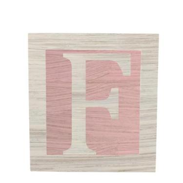 Imagem de Cubo Rosa Letra Branca com Aplique Festa Chá de Bebê Decoração 8x8x8 C