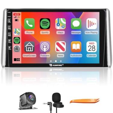 Imagem de Kunfine Car CarPlay Android Navegação Automática Rádio GPS Estéreo Câmera Reversa Tela IPS Touchscreen 10 polegadas Tablet Pad Pad Media Player para Toyota Rav4 2018-2023, se aplicável Quad Core 2G +