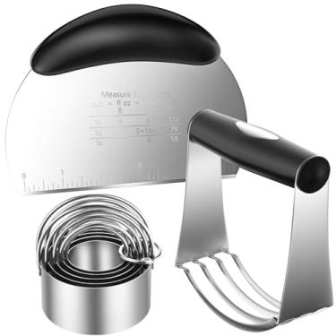 Imagem de MINO ANT Cortador de pastelaria, cortador de biscoito, cortadores de massa, liquidificador de pastelaria, ferramentas de aço inoxidável, manteiga, cortador de pastelaria, cortador de biscoito redondo