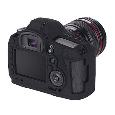 Imagem de Easy Hood Capa de câmera para câmera SLR digital Canon EOS 5D Mark III 5D3, superfície texturizada, capa protetora de borracha de silicone macio antiarranhões (preto)