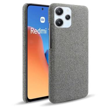 Imagem de Capa para Xiaomi Redmi 12 4G,Capa desenhada em lona,Case Protetora Ultrafina com Empunhadura Macia,Design em Tecido Antichoque e Antiarranhões-Gray