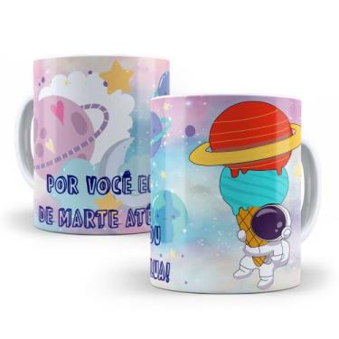 Imagem de Caneca de Cerâmica Branca Personalizada 325ml Astronauta - Mecolour