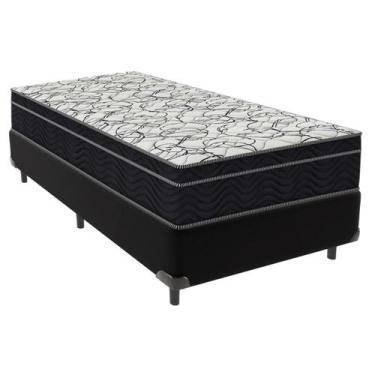 Imagem de Cama Box Solteiro Preto + Colchão Airtech D45 D45 Ortobom