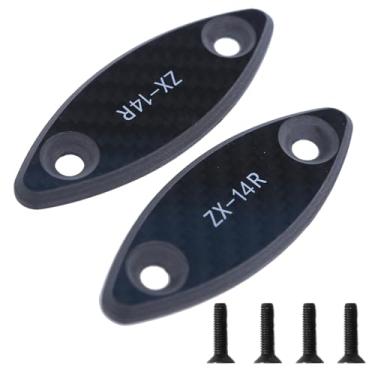 Imagem de Simnliras Conjunto de placas espelhadas de fibra de carbono, conjunto de tampas de montagem decorativas para Kawasaki Ninja 2006-2023 ZX-14R preto