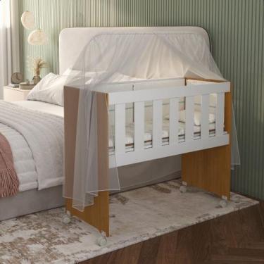 Imagem de Mini Berço Moisés Trocador Com Colchão Multifuncional 5x1 Branco/Freij