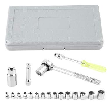 Imagem de Conjunto profissional de 40 chaves de soquete para carro e motocicleta para reparo e manutenção – Kit de ferramentas com caixa de armazenamento