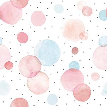 Imagem de Papel De Parede Adesivo Aquarela Infantil Bolinhas 10m