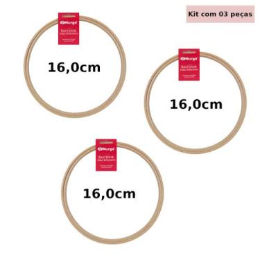 Imagem de Kit Bastidor de Madeira 16cm Nurge Sem Tarracha C/3