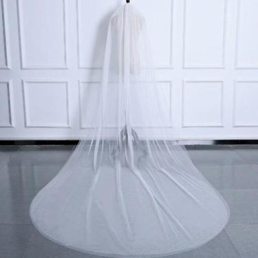 Imagem de Véu De Noiva 2 Camadas 3,5 Metros Branco Liso Com Pente V24 - Milly - 