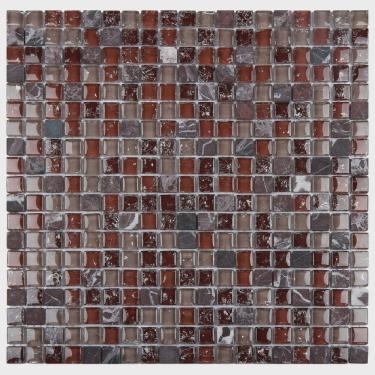 Imagem de Pastilha Mesclada de Mármore e Vidro 30cm x 30cm Stone Glass Mosaic (Placas)