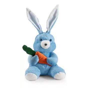 Imagem de Coelho De Pelúcia Com Cenoura Para Pascoa 25 Cm Azul - sara.laine.stor