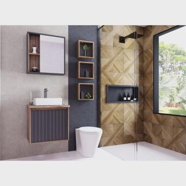 Imagem de Espelheira para Banheiro 60cm 1 Porta Alice Darabas Agardi