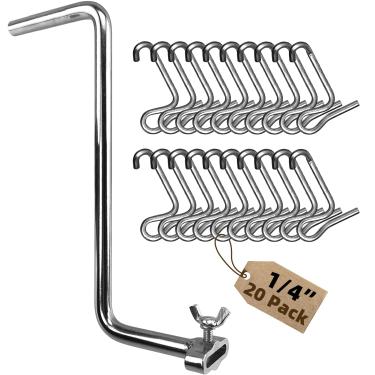 Imagem de OSROENE Apertador de arame de cerca, 20 peças de clipes de aperto de arame de 6 mm e 1 peça de cabo de aperto, ferramentas de cerca de arame farpado de 0,6 cm, ferramenta tensora de arame para cerca