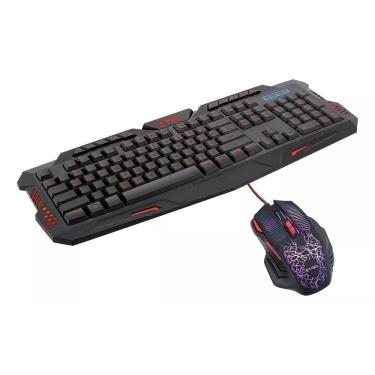 Imagem de Kit Gamer Bright 594 Teclado E Mouse Preto  Rgb Led Abnt2