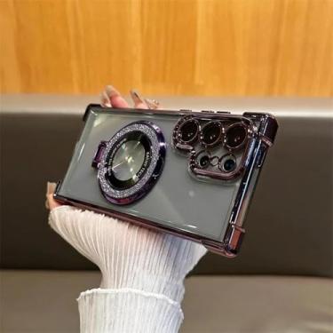 Imagem de MVVKKY para Samsung S24 Plus Electroplate Airbag Stand Case Cover (para Samsung S24 Plus/PurpleTM)