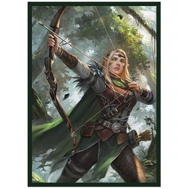 Imagem de Fantasy North - Aelwyn Alorr - Wood Elf Ranger - 100 Textured Matte TCG Card Sleeves - Fits Magic MTG Commander Pokemon and Other Card Games - Playing Card Sleeves