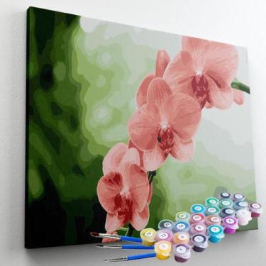 Imagem de Kit Pintura Terapêutica Flores Orquídeas - Pintura Numerada - Maue Art