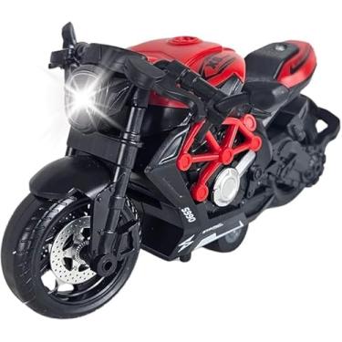 Imagem de Brinquedo Moto Esportiva Vermelha Fricção Som Luz - Castela