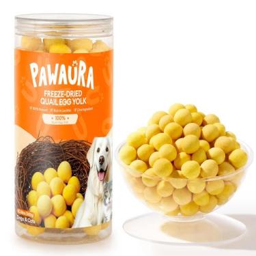 Imagem de Gema de ovo de codorna liofilizada trata Pawaura para cães e gatos