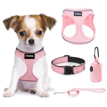 Imagem de Conjunto de arnês e coleira para cães YIMEIS No Pull Soft Mesh Reflect