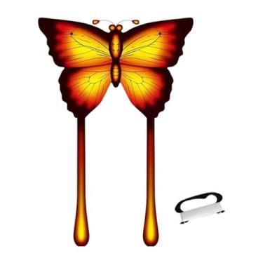 Imagem de Deevoka Pipa Borboleta, Cabo de Linha de 328 Pés Incluído, Pipa Infantil Portátil, Brinquedo de Praia Divertido para Jogos Ao Ar Livre Nas Férias, Idades de 8, Amarelo