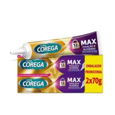 Imagem de Ultra Corega Creme Max Fixação + Bloqueio  Fixador de Dentadura - Kit 
