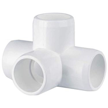 Imagem de CIRCOPACK Conectores de encaixe de 1/5.1 cm PVC 4 vias Ell Tee para tubo de PVC Schedule 40, LT de 4 vias de 1/5.1 cm (2 peças)
