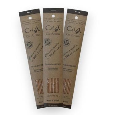 Imagem de Kit com 3 Incensos Naturais e Artesanais Vareta Camomila Melissa CDA